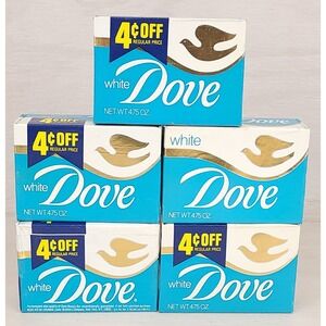 Vintage‎ White Dove Bath Size Bar Soap White 5- 4.75 oz Bars NOS